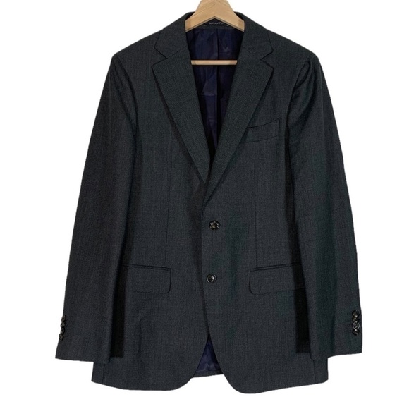 Suitsupply Pure Wool Sienna Single Breast Blazer Size 48R Birds Eye Grey